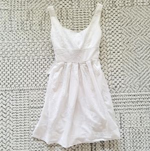 Size 7 white embroidered mini dress